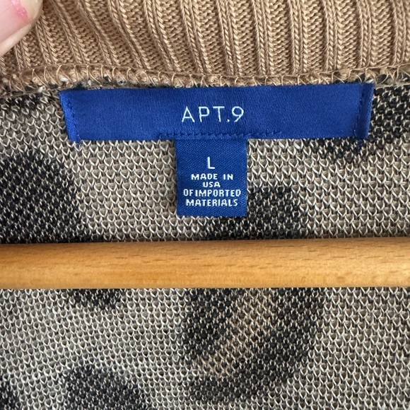 Apt 9 leopard animal print long sleeve open long cardigan sweater size Large - Picture 4 of 5